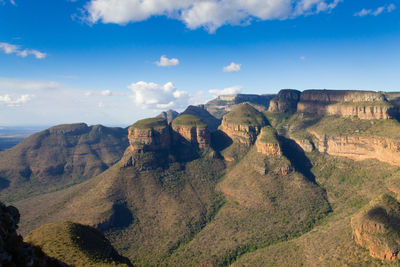 Panoramic view of landscape against cloudy sky