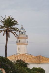 Low angle view of lighthouse against sky