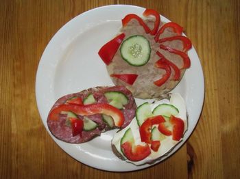 Directly above shot of served in plate