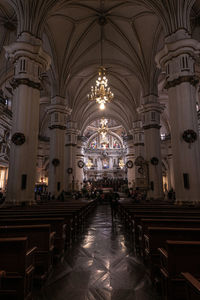 Interior of illuminated building