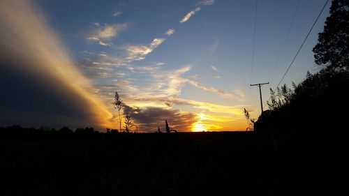 Silhouette of landscape at sunset