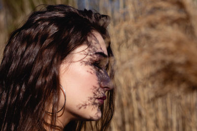 Close-up portrait of young woman