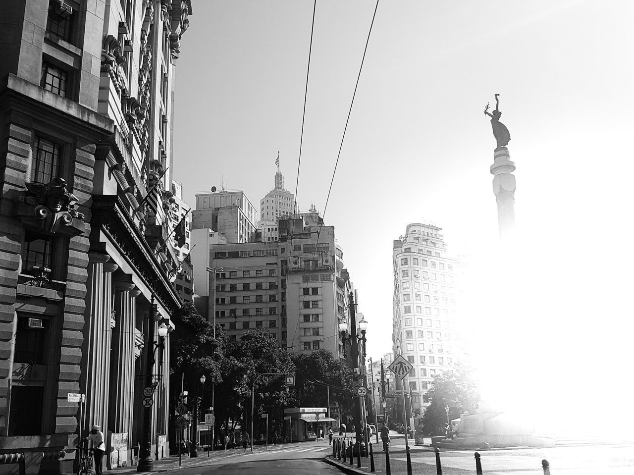 LOW ANGLE VIEW OF A STATUE OF CITY