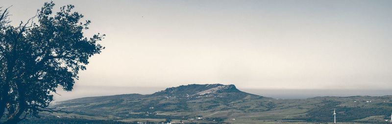 Scenic view of mountains against clear sky