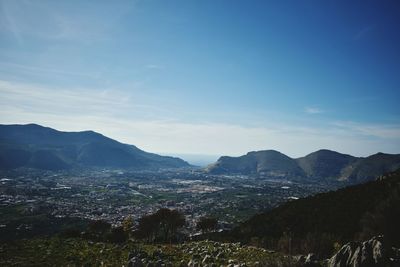 Scenic view of mountains against sky