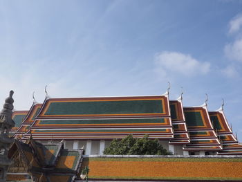 Low angle view of temple against sky