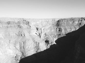 Scenic view of rock formations against clear sky