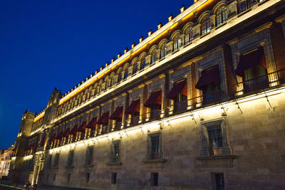 Low angle view of building against clear sky