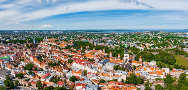 Beautiful panoramic view of tallinn, the capital of estonia