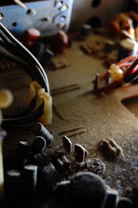 Close-up of dusty circuit board