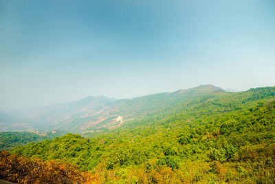 Scenic view of landscape against clear sky