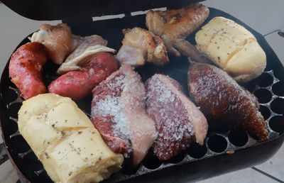 High angle view of meal served in plate