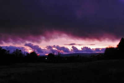 Scenic view of dramatic sky during sunset