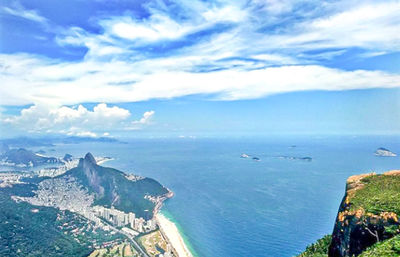 Aerial view of sea against sky