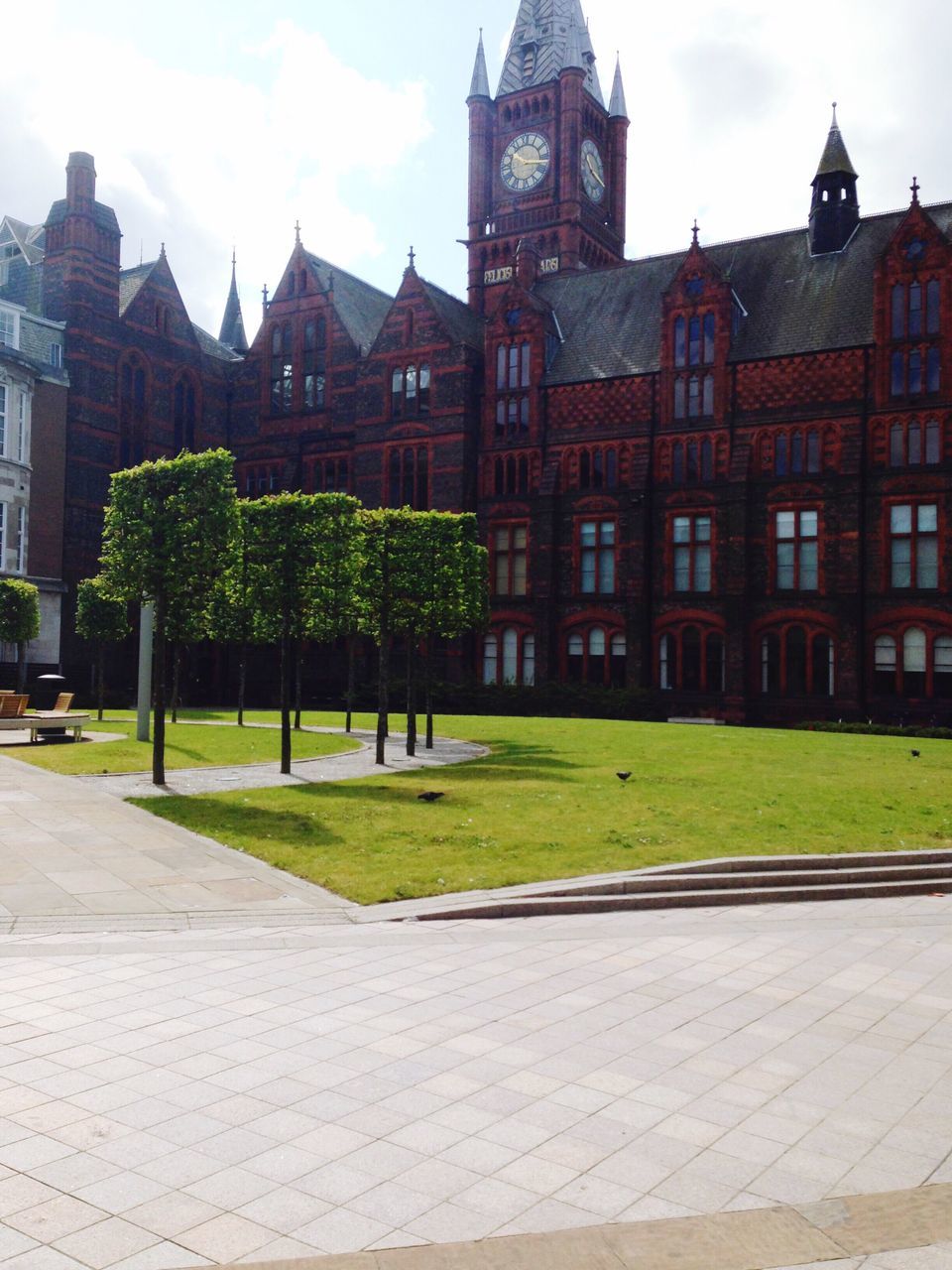 architecture, building exterior, built structure, sky, no people, city, day, tree, grass, outdoors, campus, nature, scenery