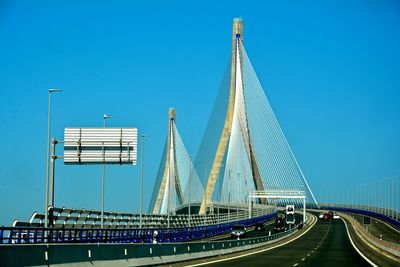 Low angle view of bridge against sky