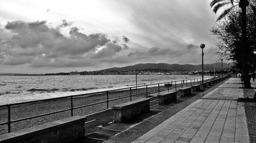 View of sea against cloudy sky