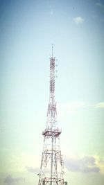 Low angle view of electricity pylon against sky