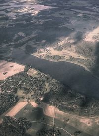 High angle view of land