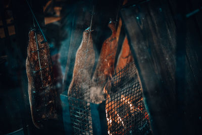 Close-up of fish for sale at market stall