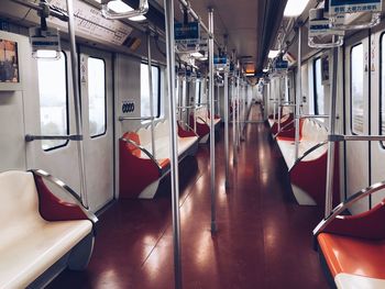 Interior of empty train