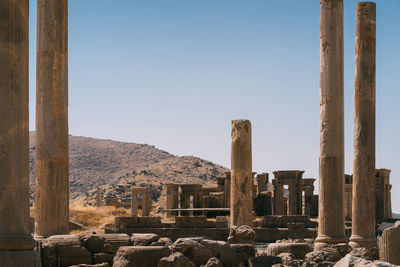 View of old ruin against clear sky