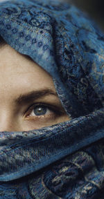 Close-up portrait of person covering face