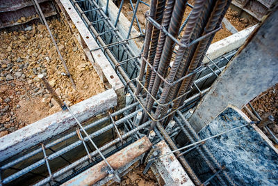 High angle view of abandoned construction site