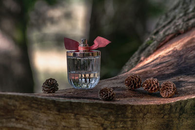 Close-up of wine glass on table