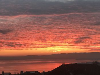 Scenic view of dramatic sky during sunset