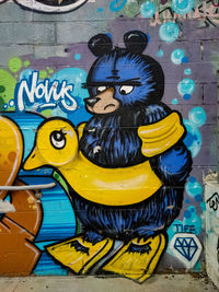 Close-up of graffiti on wall