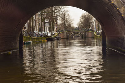 Arch bridge over river