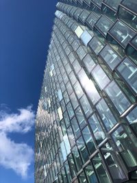 Low angle view of modern buildings against sky