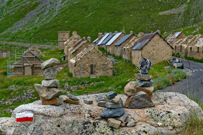 Stone wall of historic building