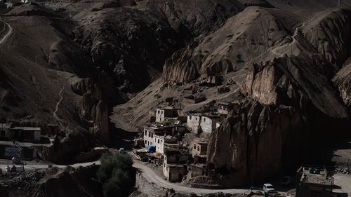 Panoramic view of buildings and mountains