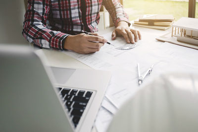 Man working on table
