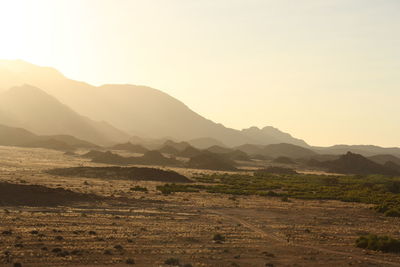 Scenic view of landscape against clear sky