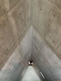 High angle view of man on wall in building