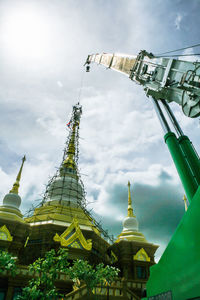 Low angle view of temple against sky