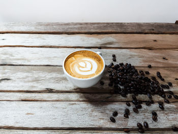 Coffee cup on table