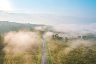 Scenic view of land against sky