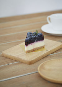 Close-up of dessert in plate on table