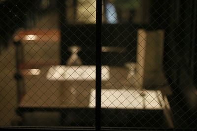 Chainlink fence at night