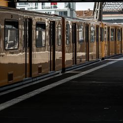 Train on railroad station