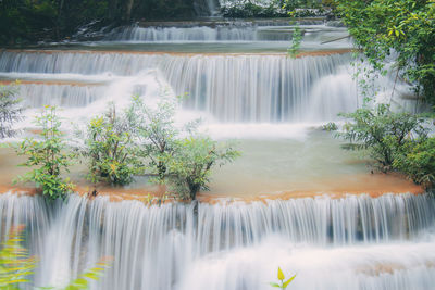 Scenic view of waterfall