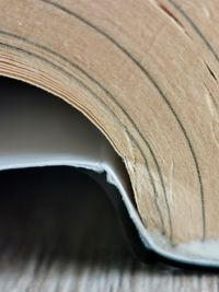 Close-up of open book on table