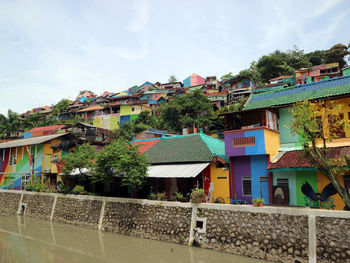 Houses against sky in town