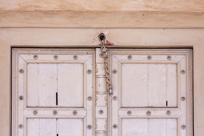 Closed door of old building