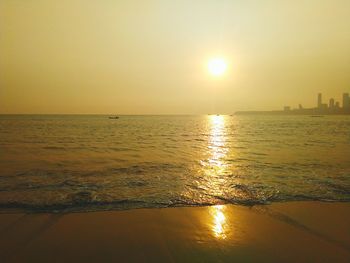 Scenic view of sea during sunset