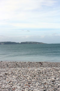 Scenic view of beach and sea against sky